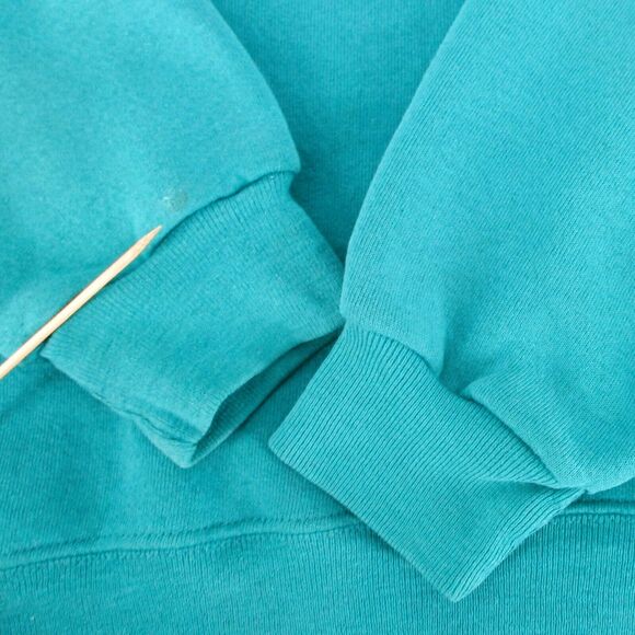 XXL Vintage 90s USA Lee Sturdy Sweats Womens Raglan Crewneck Sweatshirt Teal - Picture 7 of 8